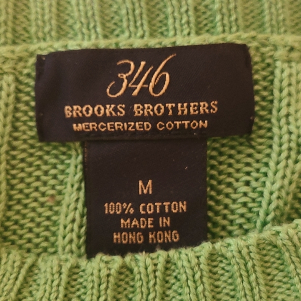 Brooks Brothers Green Cable Knit Sweater - Picture 2 of 6